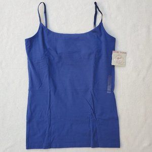 Navy blue shelf bra tank top